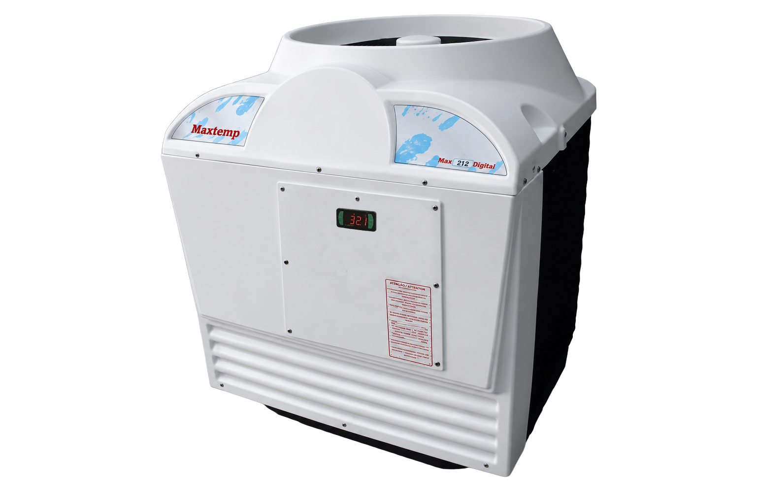 Bomba de Calor Maxtemp Digital – 6 modelos de 75.000 a 160.000 BTU/h para piscinas de até 240 m³